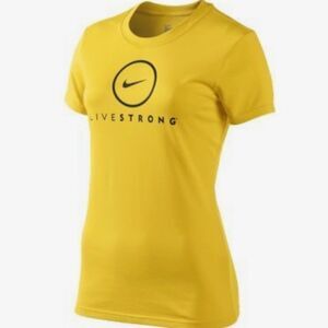 Vintage Nike Livestrong Women’s Fitted Tee Yellow Size XS